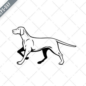 Ungarische oder Magyar Vizsla Zeiger Hund Gehen Stalking Seite Ansicht Retro schwarz Svg-ungarische Vizsla Zeiger Hund SVG-Cut File-DXF-jpg-png