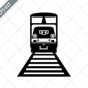 Diesel Locomotive Train Front View Retro Black and White Svg-Diesel Train SVG-diesel engine Cut File-Diesel Locomotive DXF-jpg-png