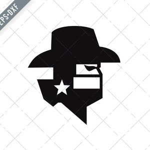 Máscara texana de bandit con bandera de Texas y mapa blanco y negro SVG-Texan Bandit SVG-Texan Bandit Cut File-Bandit DXF-jpg-png