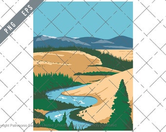 Kobuk Valley National Park in Arctic region Alaska United States WPA Poster Color Vector eps-EPS-JPG-png-Kobuk Valley National Park Clipart