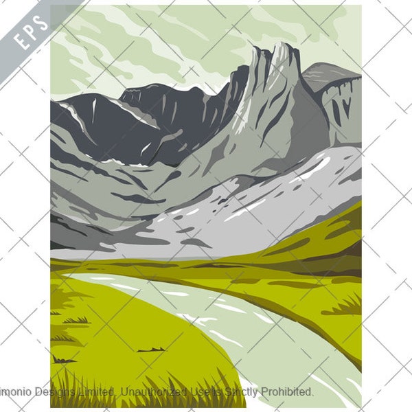 Gates of the Arctic National Park and Preserve Alaska United States WPA Poster Art Color Vector eps-EPS-JPG-png- Gates of the Arctic Clipart