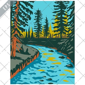 Apache-sitgreaves nationalskogar i Mogollon Rim Arizona WPA-affischkonstvektor eps-EPS-JPG-png-Apache-sitgreaves nationalskogar clipart