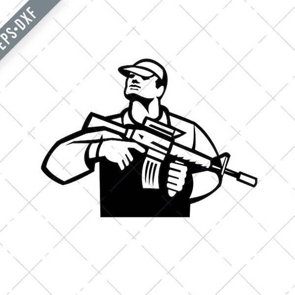 Man And Rifle Svg Infantry Rifle Svg - Etsy