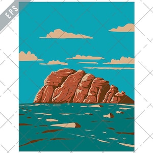 Haytor Rocks on Dartmoor National Park Devon Art Deco WPA Poster Vector eps- Dartmoor National Park EPS-JPG-png- Haytor Rocks Clipart