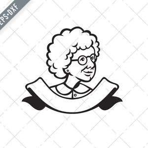 Abuela mirando la cinta de la cara SVG cortar archivo-abuela svg-abuela png-jpg-abuela clipart