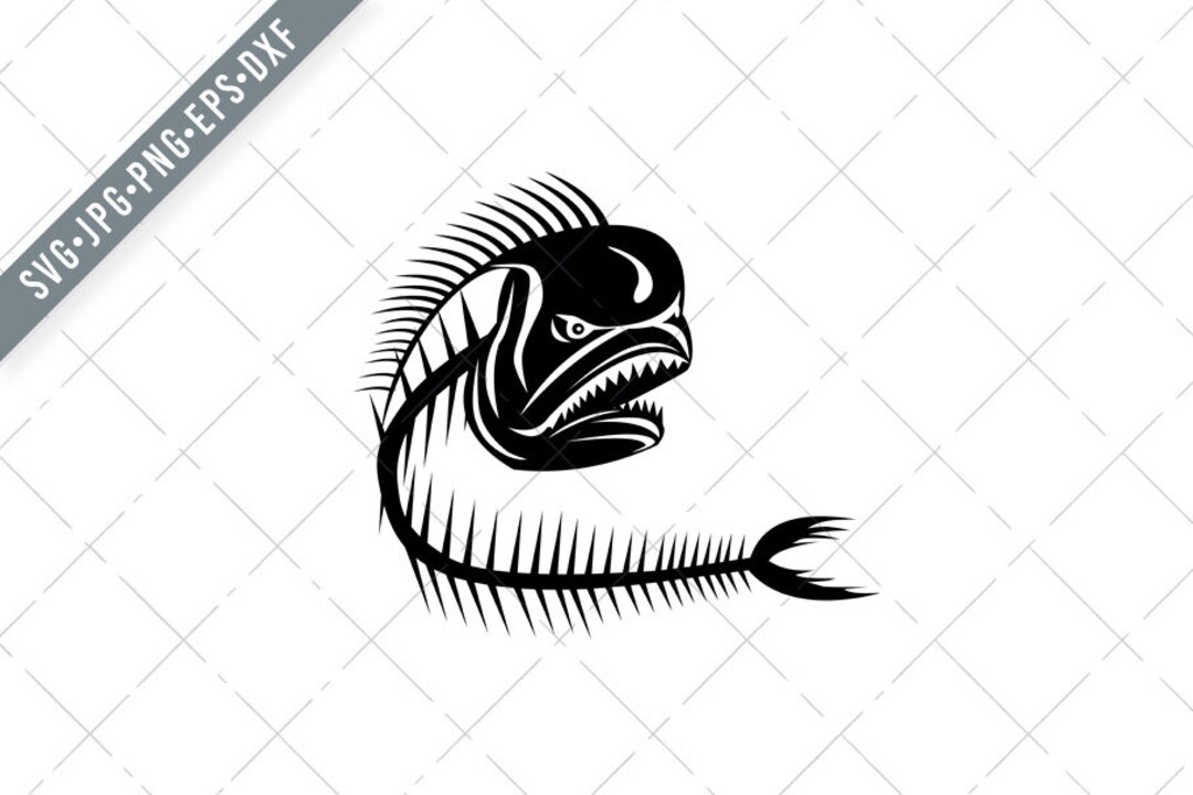 Mahimahi Dorado Dolphinfish Skeleton Black and White Svgmahimahi Svg