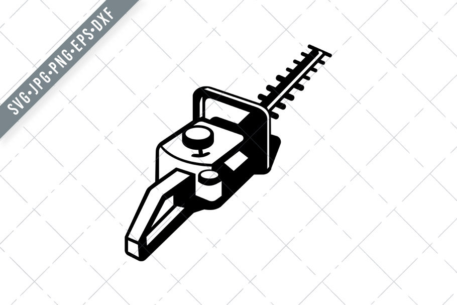 Hedge Trimmer or Hedge Cutter Viewed from a High Angle Retro Black and White Svg-Hedge Trimmer SVG-Cut File-DXF-jpg-png