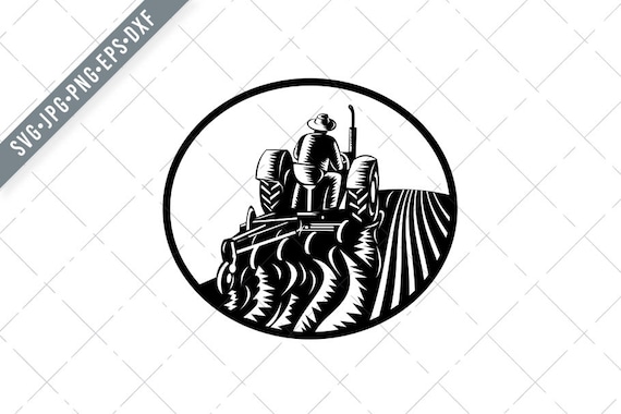 American Organic Farmer Driving Vintage Farm Tractor USA Flag Retro Svg ...