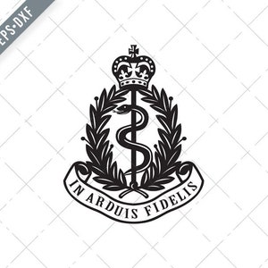 Royal Army Medical Corps or RAMC Badge Retro Black and White Svg-Royal Army Medical Corps svg-RAMC Cut File-DXF-jpg-png