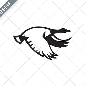 Canada Goose Flying Side View Retro Black and White  Svg-Canada Goose SVG-Goose Cut File-Goose Flying DXF-jpg-png