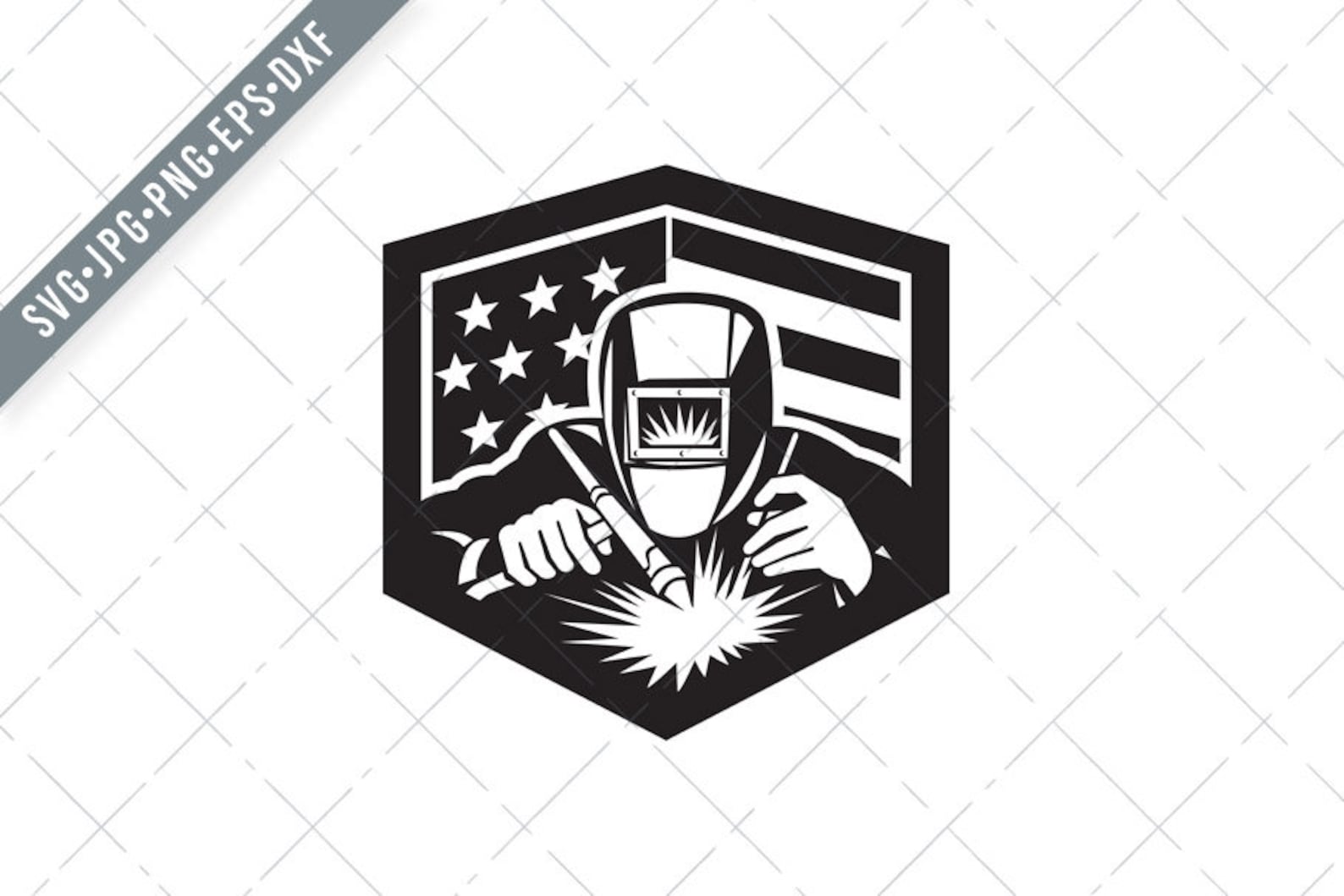 Download Welder Arc Welding USA Flag Crest Retro SVG-Welder svg-Arc ...