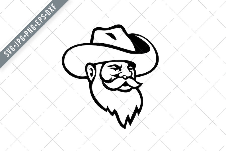 Download Head Of Miner Wearing Beard And Cowboy Hat Mascot Svg Cowboy Svg Pickman Cut File Collier Dxf Jpg Png Clip Art Art Collectibles Advancedrealty Com