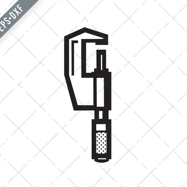 Caliper Tool Side Retro Black and White SVG-Caliper SVG-Tool Cut File-DXF-jpg-png