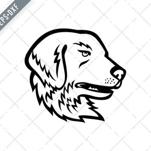 Kopf der großen Pyrenäen Hund oder Pyrenäen Berg Hund schwarz und weiß Maskottchen Svg-Pyrenean Berg Hund SVG-Cut File-DXF-jpg-png