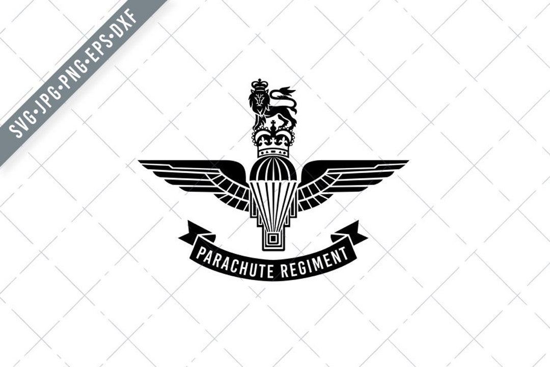 イギリス軍パラシュート連隊の記章 軍事バッジ 黒と白 SVG