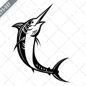Atlantic Blue Marlin Jumping SVG-Atlantic Blue Marlin SVG-Blue Marlin Cut File-Marlin DXF-jpg-Marlin png