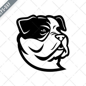 English Bulldog face silhouette - Bully dog breed bias - red and black  Sticker for Sale by smooshfaceutd