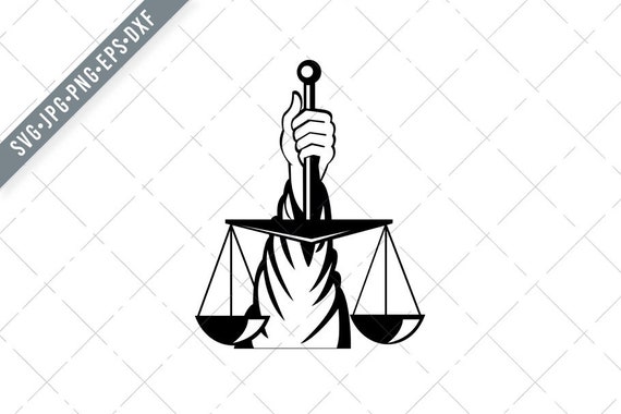 Illustration hand holding scales justice hi-res stock photography