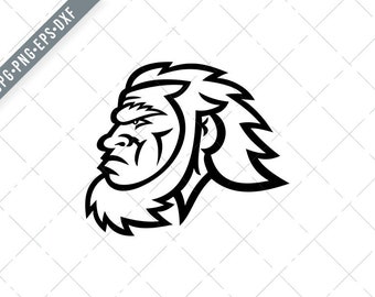 Caveman Head Side SVG Cut File-Caveman svg-Caveman png-jpg-Caveman clipart