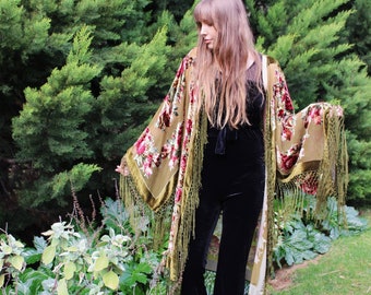 Maid Of Honor Kimono Robe - Kimono Robe For Mother - Kimono Dressing Gown - Hippie Festival Kimono - Festival Kimono Duster - Flower Kimono