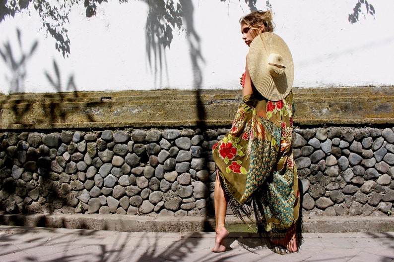 Swimsuit Cover up Boho Fringe Kimono Boho Festival Kimono Etsy