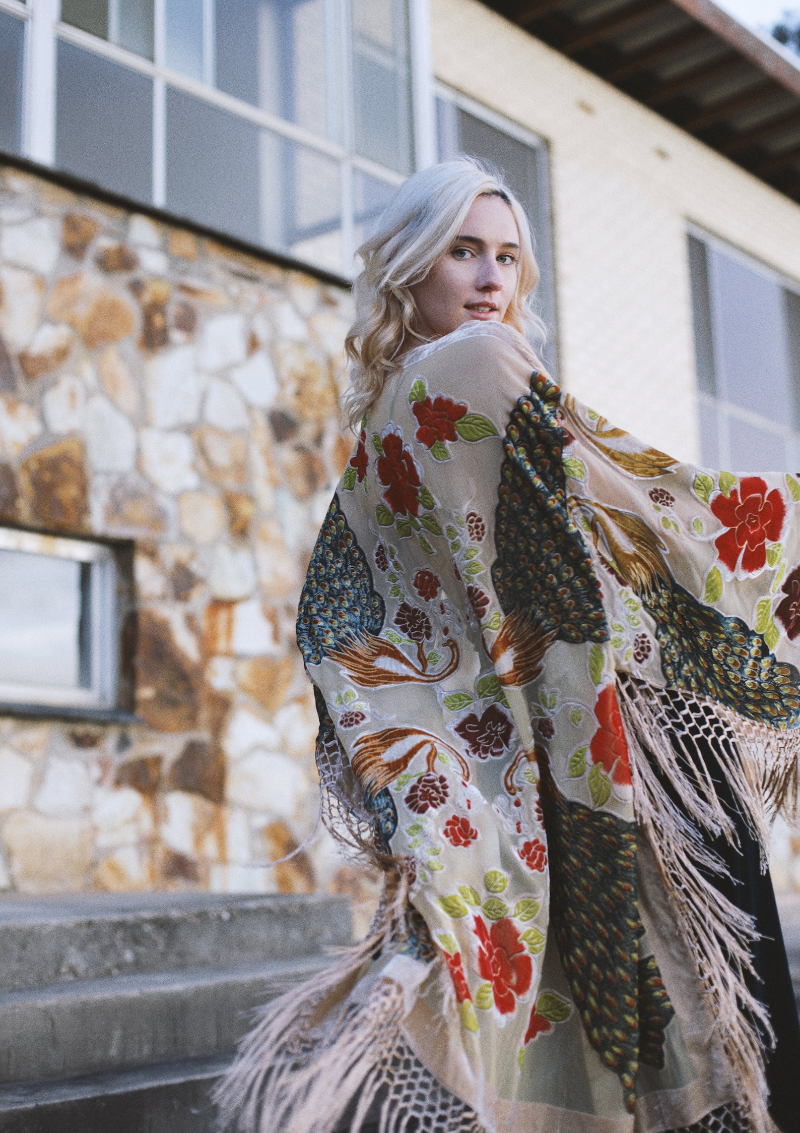 Shimmer Plush Kimono Robe