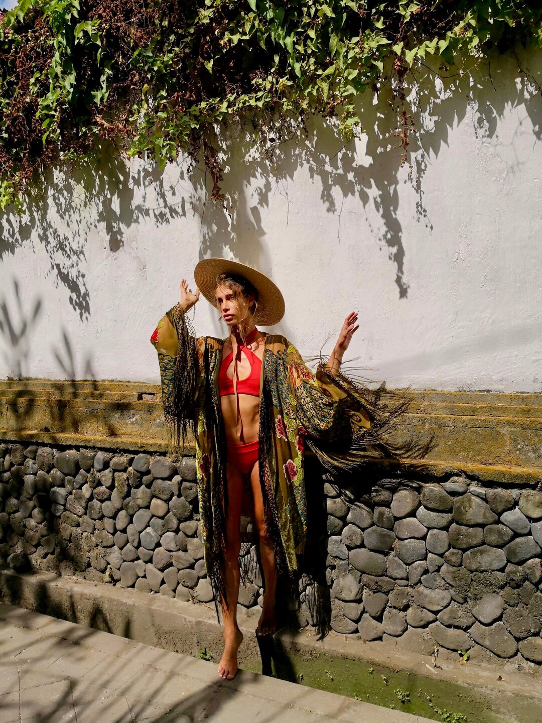 Women's Beach Cover Up Dress | Tassel Kimono Cardigan For Swimsuit & Bikini - Open Front Beachwear