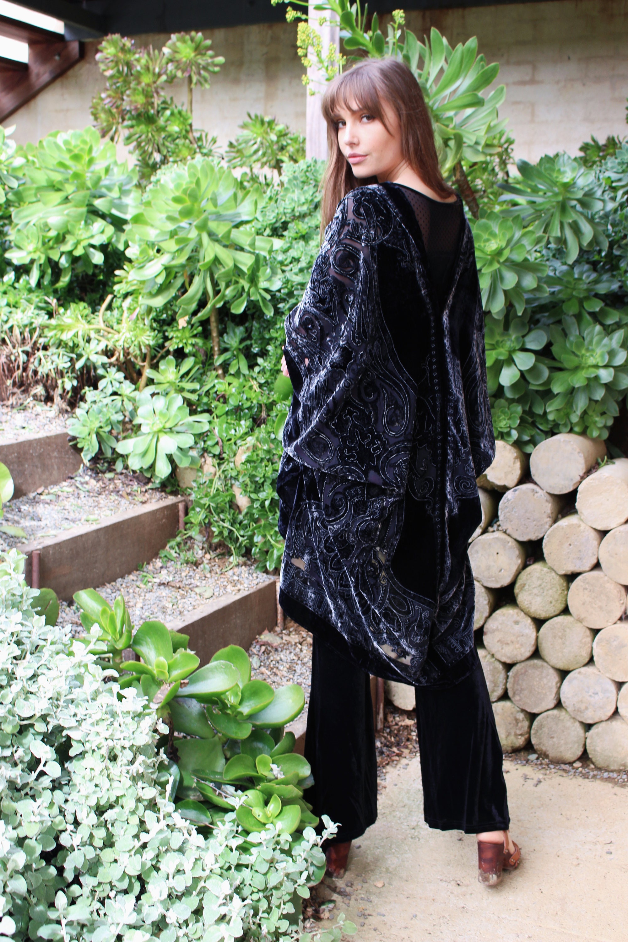 Boho Kimono Cardigan Boho Velvet Kimono Short Kimono Robe Velvet