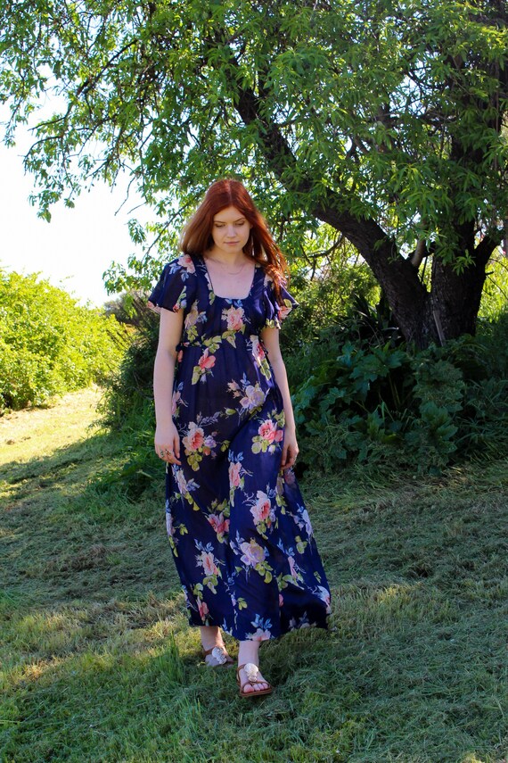 Peasant Dress - Rustic Bridesmaid Dress - Rustic M