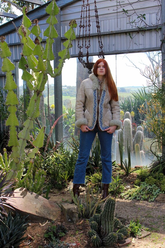 Shearling Afghan Coat - Embroidered Shearling Coat