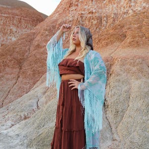 Burnout Velvet Kimono - Silk Velvet Kimono Robe - Luxury Kimono Robe - Unique Boho Gift - Fringe Kimono Robe - Plus Size Kimono Robe