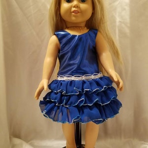 Blue lame, blue chiffon.