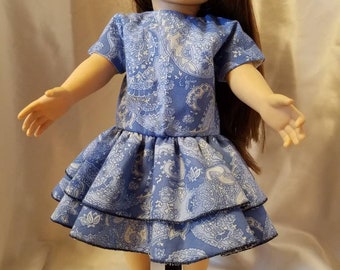 Blue paisley print dress