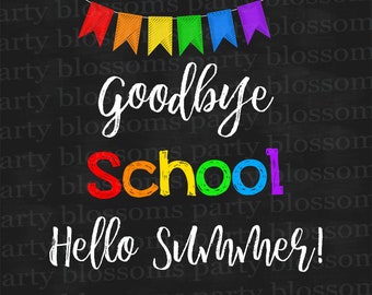 Reversible Printable Hello and Goodbye Sign Instant Download