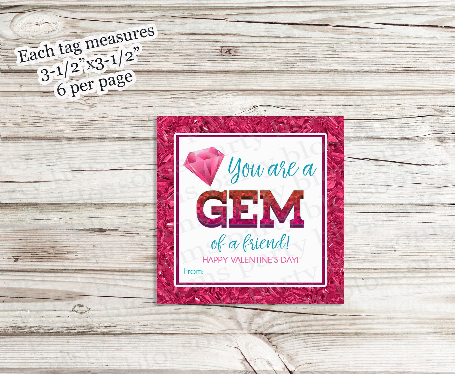 INSTANT DOWNLOAD You Are a Gem of A Friend Ring Pop Tag Etsy