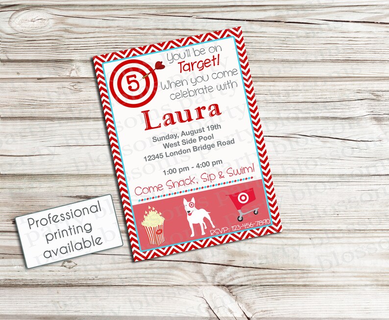Printable 5x7 Sip And Shop Swim Birthday Invitation Shopping Etsy