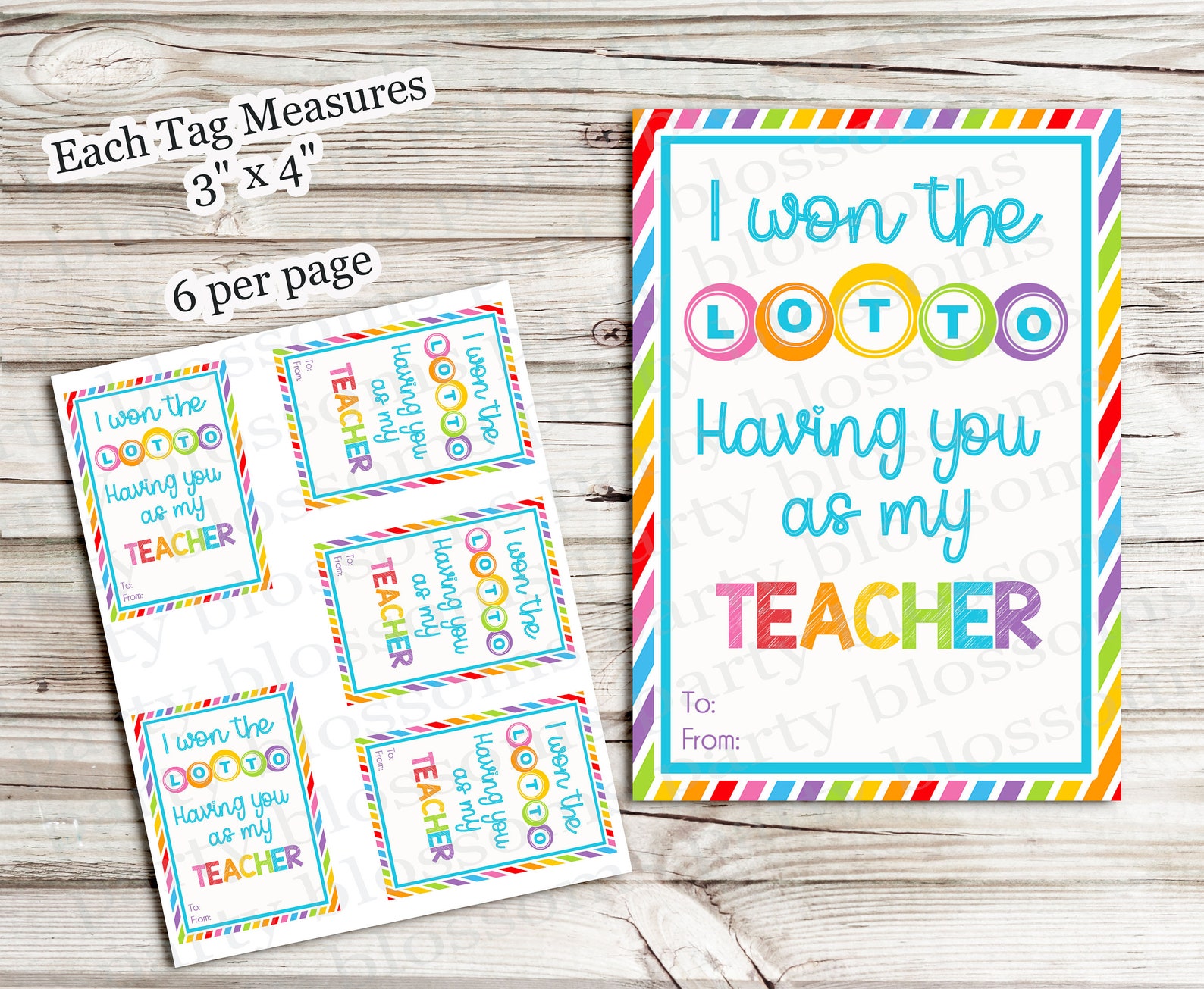 INSTANT DOWNLOAD: I Hit The Lotto With You As My Teacher gift | Etsy