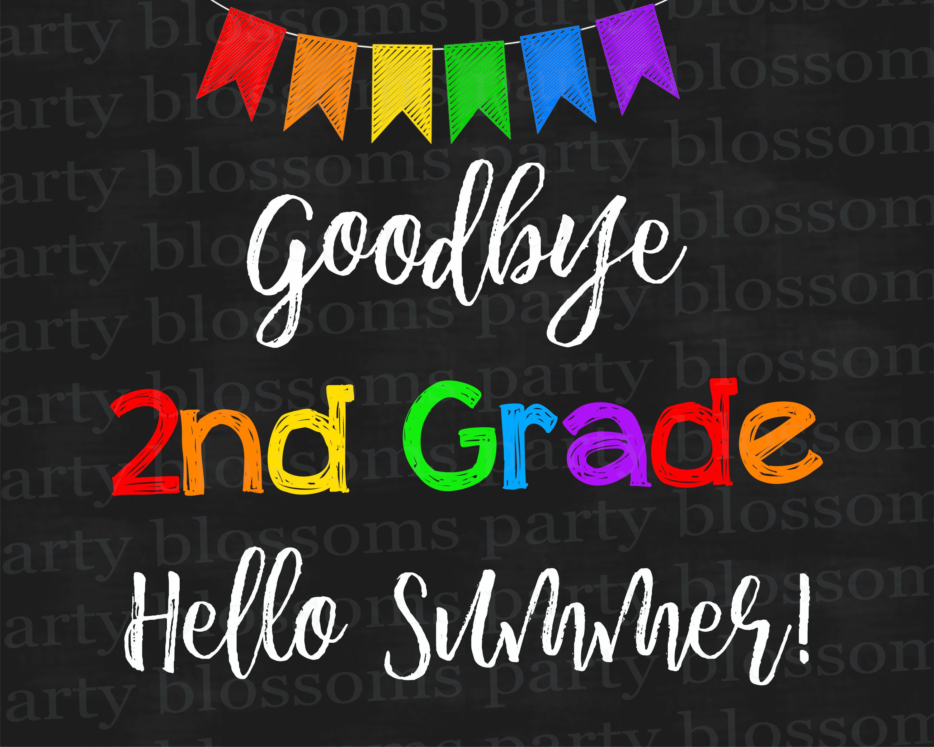 Instant download Rainbow Goodbye 2nd Second Grade Hello Summer | Etsy