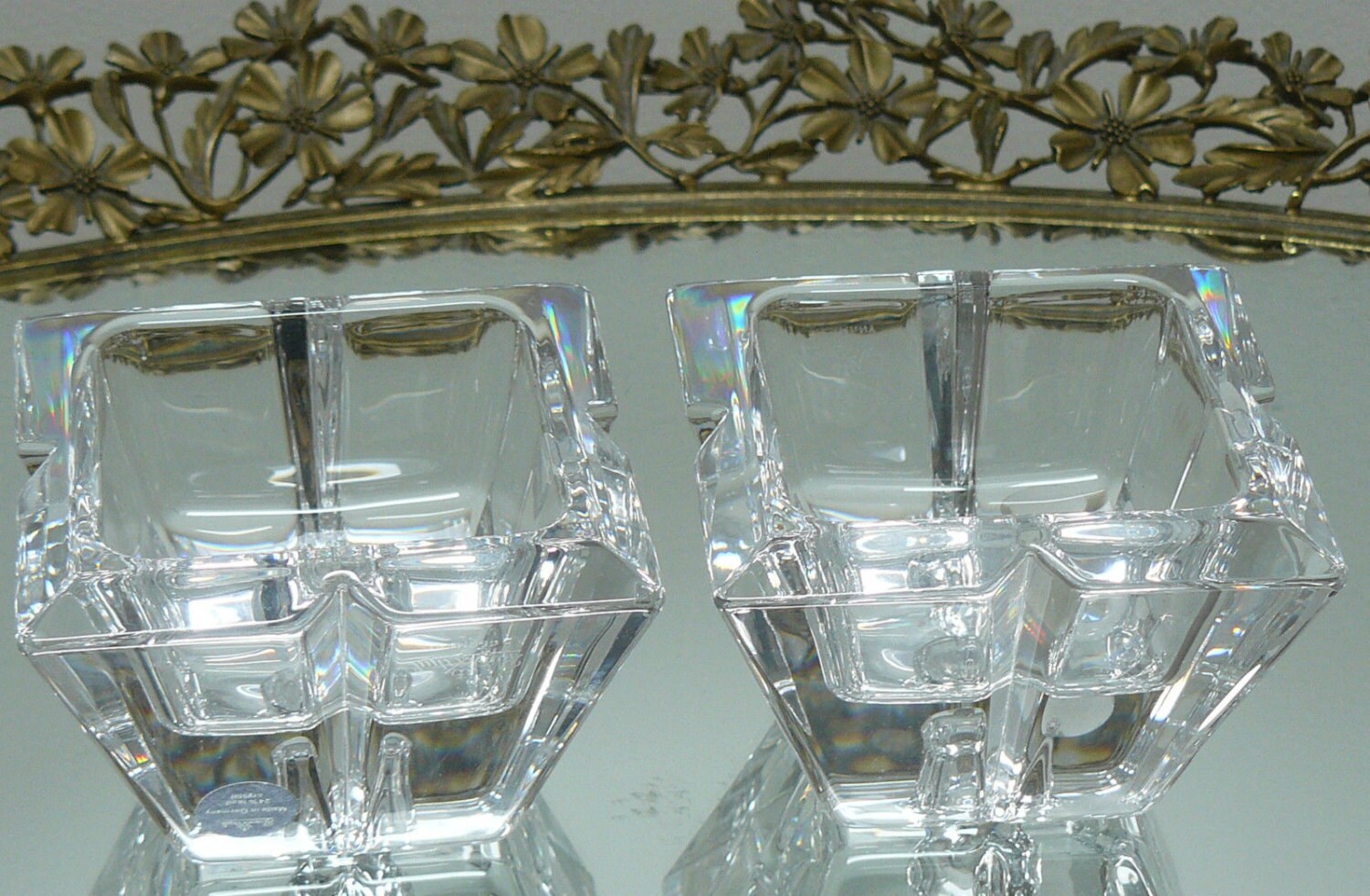 Rosenthal lead Crystal Candle Holders. Art Deco Crystal Etsy