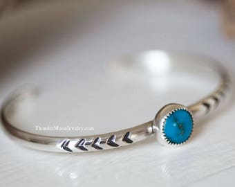 Sterling Silber Türkis Berg Türkis Armreif, Gestempelte Armreif, Southwestern Manschette, Indianer inspiriert, versandfertig!