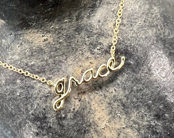 Grace Necklace - 14kt Solid Gold or Sterling Silver