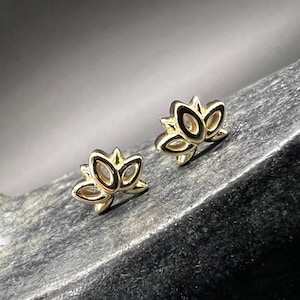 Petite Lotus Blossom Earrings - 14kt Solid Gold or Sterling Silver