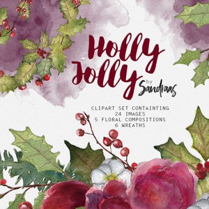 Clipart "Fiori di Natale" handgeverfd