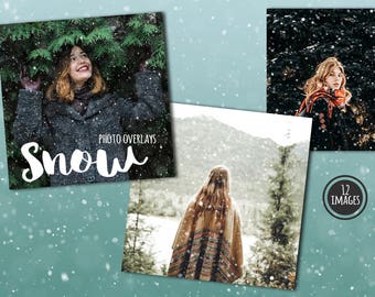 Snow overlay, digital overlays for photo art, scrapbook layouts, etc, with snow flakes effect (P05)