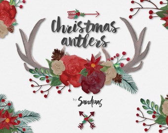 GEWEIH ClipArt mit Blumen (5220)