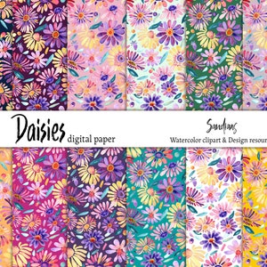 Digital Paper "Margriet" handgeverfd