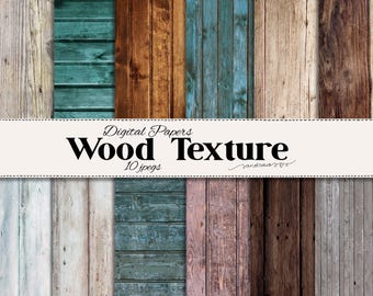 Wood Texture Digital Paper Pack | Rustic Wood Backgrounds | Grunge Colored Wood Patterns | Scrapbook & Design Backgrounds | Instant Download