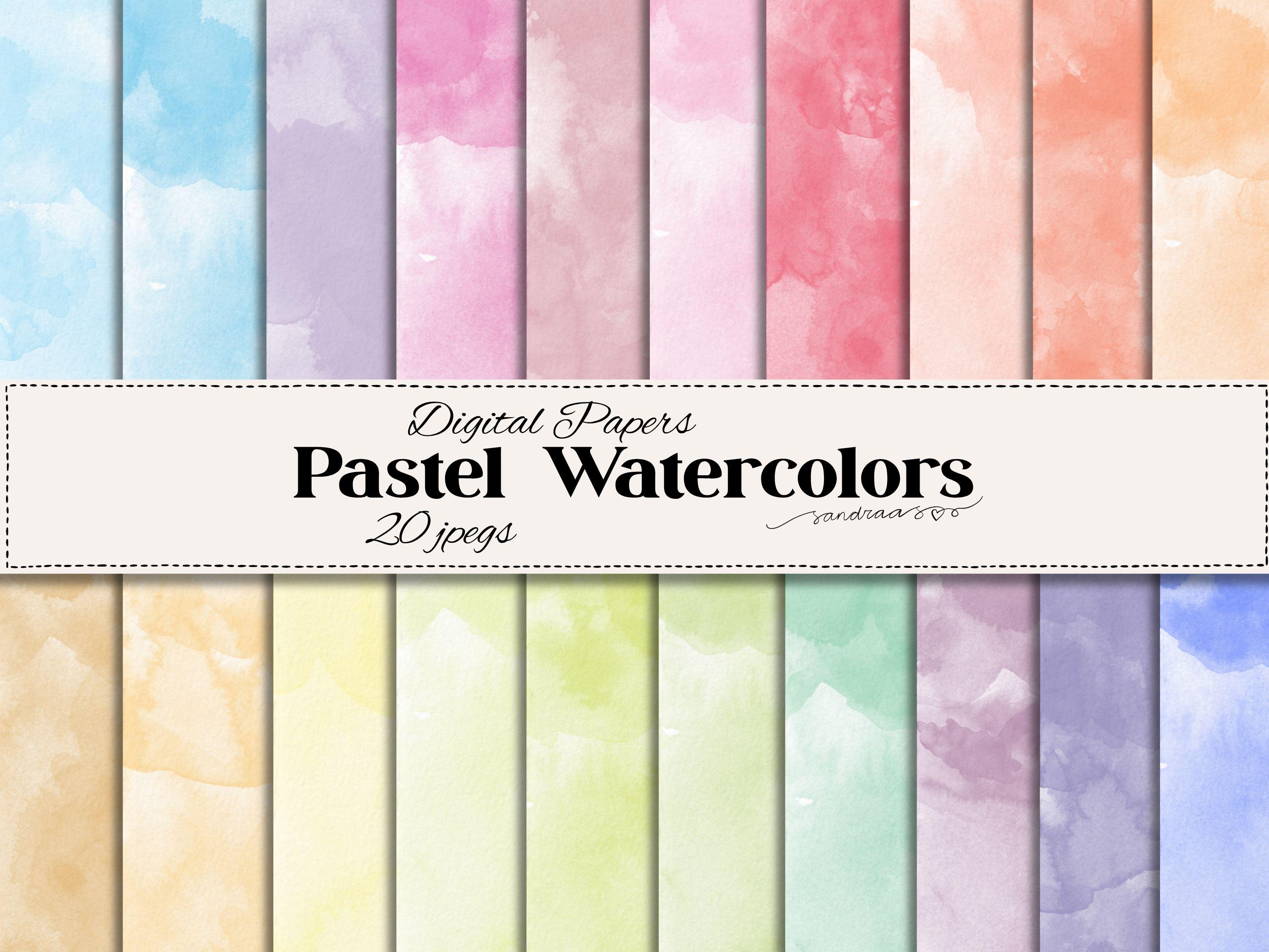 Pastel Watercolor Digital Paper Pack – 20 Soft Watercolor Backgrounds ...