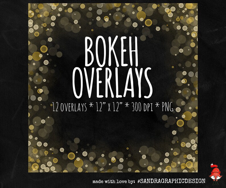 Bokeh overlay, digital overlays for photo art, scrapbook layouts, etc, with bokeh effect P02 image 2