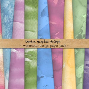 Watercolor Digital Paper: "watercolor Textures" With Watercolor ...